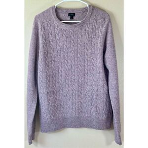 J. Crew Cable Knit Women's 100% Wool Pullover Mauve Sweater Medium